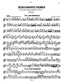 Partition de violon, 6 National Airs avec Variations, Beethoven, Ludwig van