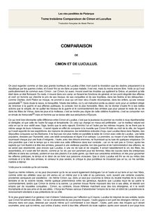 Vies des hommes illustres/Comparaison de Cimon et de Lucullus