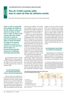 Les dispositifs de la politique de l emploi en Haute-Normandie en 2006 - Plus de 18 000 contrats aidés dans le cadre du Plan de cohésion sociale