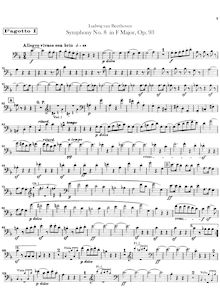 Partition basson 1, 2, Symphony No.8, F major, Beethoven, Ludwig van