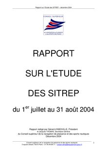 RAPPORT D ETUDE DES SITREP - décembre 2004