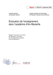 Evaluation de l enseignement dans l académie d Aix-Marseille