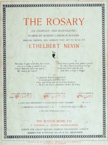 Partition Cover Page (color), pour Rosary, Le chapelet ; Der Rosenkranz par Ethelbert Nevin