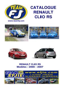 CATALOGUE RENAULT CLIO RS
