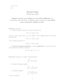 Intégration – Algèbre linéaire – Fonctions de plusieurs variables 2003 Tronc Commun Université de Technologie de Belfort Montbéliard