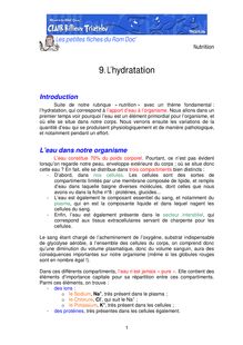 9. L hydratation