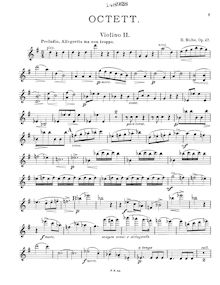 Partition violon 2, Octet, Octett f. Clar., Englischhorn, Fag., 2 V., Vla, Vcello u. Cb