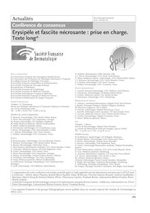 Dermohypodermites bactériennes (érysipèles) - Conférence de consensus ( 2001 ) - Texte long