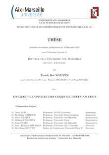 Enveloppe convexe des codes de Huffman finis, The convex hull of Huffman codes