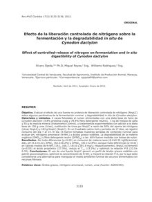Efecto de la liberación controlada de nitrógeno sobre la fermentación y la degradabilidad in situ deCynodon dactylon