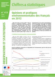 Opinions et pratiques environnementales des Français en 2012
