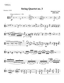 Partition viole de gambe, corde quatuor No.1, St. Clair, Richard