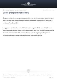 Cadre énergie climat de l UE