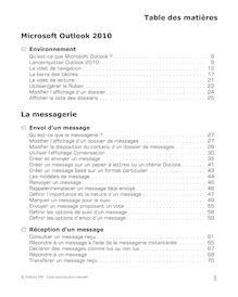 Table des matières 1 Microsoft Outlook 2010 La messagerie