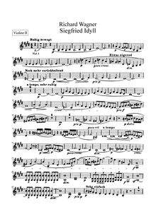 Partition violons II, Siegfried Idyll, Wagner, Richard