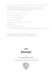 Les épaves de Charles Baudelaire par Charles Baudelaire