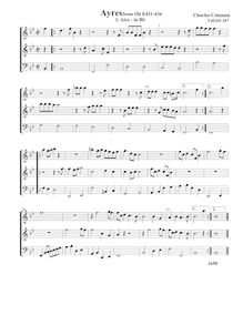 Partition , Aire en B♭ major, VdGS No.387 - partition complète, Aris pour 3 violes de gambe