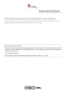 Propositions d existence sous-jacentes en russe moderne - article ; n°1 ; vol.51, pg 43-51