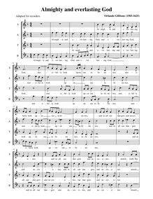 Partition complète (SATB enregistrements, alto notation), Almighty et Everlasting God