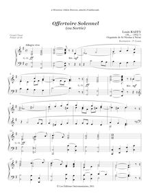 Partition complète, Offertoire Solennel, ou Sortie, G major, Raffy, Louis