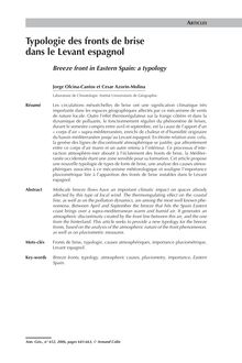Typologie des fronts de brise dans le Levant espagnol - article ; n°652 ; vol.115, pg 643-663