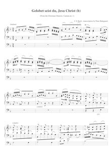 Partition complète (tune en pédale - transposed to F major), Weihnachtsoratorium