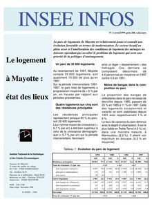 Le logement à Mayotte : état des lieux