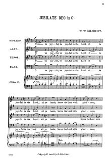 Partition complète, Jubilate Deo en G major, Schleifer 112, G major