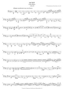 Partition violoncelle 2, Octet pour cordes en E♭, Op.20, E♭ major