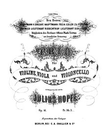 Partition violon, corde Trio, Hopfe, Heinrich Julius