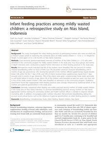 Infant feeding practices among mildly wasted children: a retrospective study on Nias Island, Indonesia