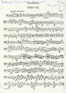 Partition de violoncelle, Piano Trio No. 7 en B-flat major
