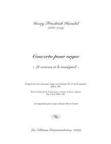 Partition complète, orgue Concerto, HWV 295, Organ Concerto No.13  The Cuckoo and the Nightingale 