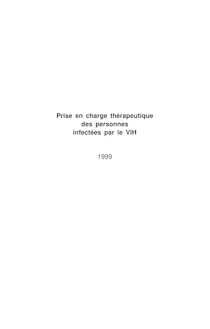 Prise en charge thérapeutique des personnes infectées par le VIH - Rapport 1999 - Recommandations du groupe d experts