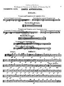 Partition Trombone 1, 2, 3 (alto, ténor, basse clefs), Wellingtons Sieg, oder Die Schlacht bei Vittoria