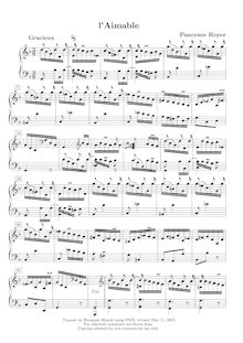 Partition L Aimable, Pièces de clavecin, Royer, Joseph-Nicolas-Pancrace