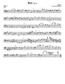Partition Bass1 viole de gambe, basse clef, duos pour violes de gambe par Anonymous