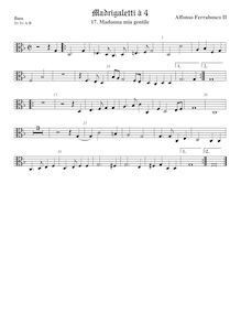 Partition viole de basse, alto clef, Madrigaletti, Ferrabosco Jr., Alfonso