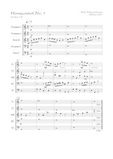 Partition complète, Hornquintett Nr.1, Horn Quintet No.1, C major