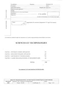 Bp esthetique sciences et technologies 2009