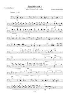 Partition Basses, Sonatina N. 1 pour cordes, Krähenbühl, Samuel