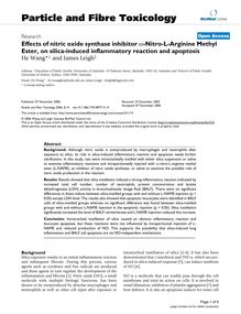 Effects of nitric oxide synthase inhibitor ω-Nitro-L-Arginine Methyl Ester, on silica-induced inflammatory reaction and apoptosis