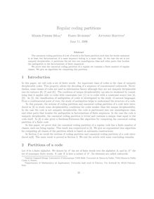 Regular coding partitions