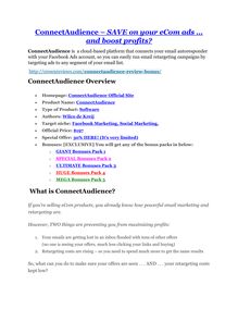 ConnectAudience review and giant bonus with +100 items