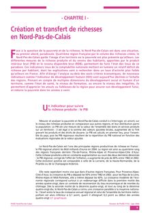 Pauvreté et territoires en Nord-Pas-de-Calais - synthèse : création et transfert de richesses en Nord-Pas-de-calais 