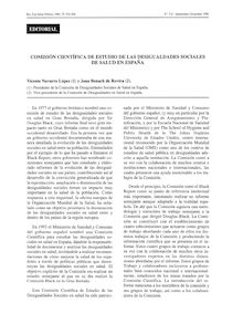 COMISIÓN CIENTÍFICA DE ESTUDIO DE LAS DESIGUALDADES SOCIALES DE SALUD EN ESPAÑA (Scientific Studying Commission for Social inequalities in Health in Spain)