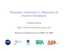 Genomique comparative et Alignement de sequences biologiques