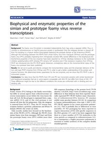 Biophysical and enzymatic properties of the simian and prototype foamy virus reverse transcriptases