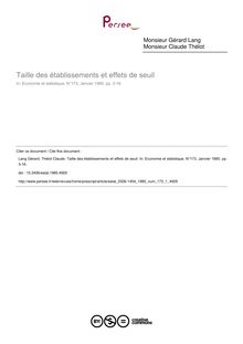 Taille des établissements et effets de seuil - article ; n°1 ; vol.173, pg 3-16