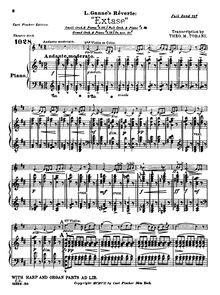 Partition Piano Conductor, Extase, Rêverie, D major, Ganne, Louis par Louis Ganne